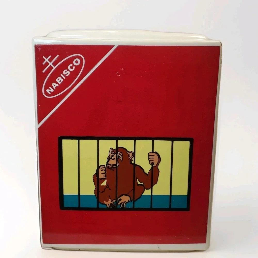 Vintage Barnum's Animal Crackers Cookie Jar Clown Circus 1972 Nabisco NO LID‎